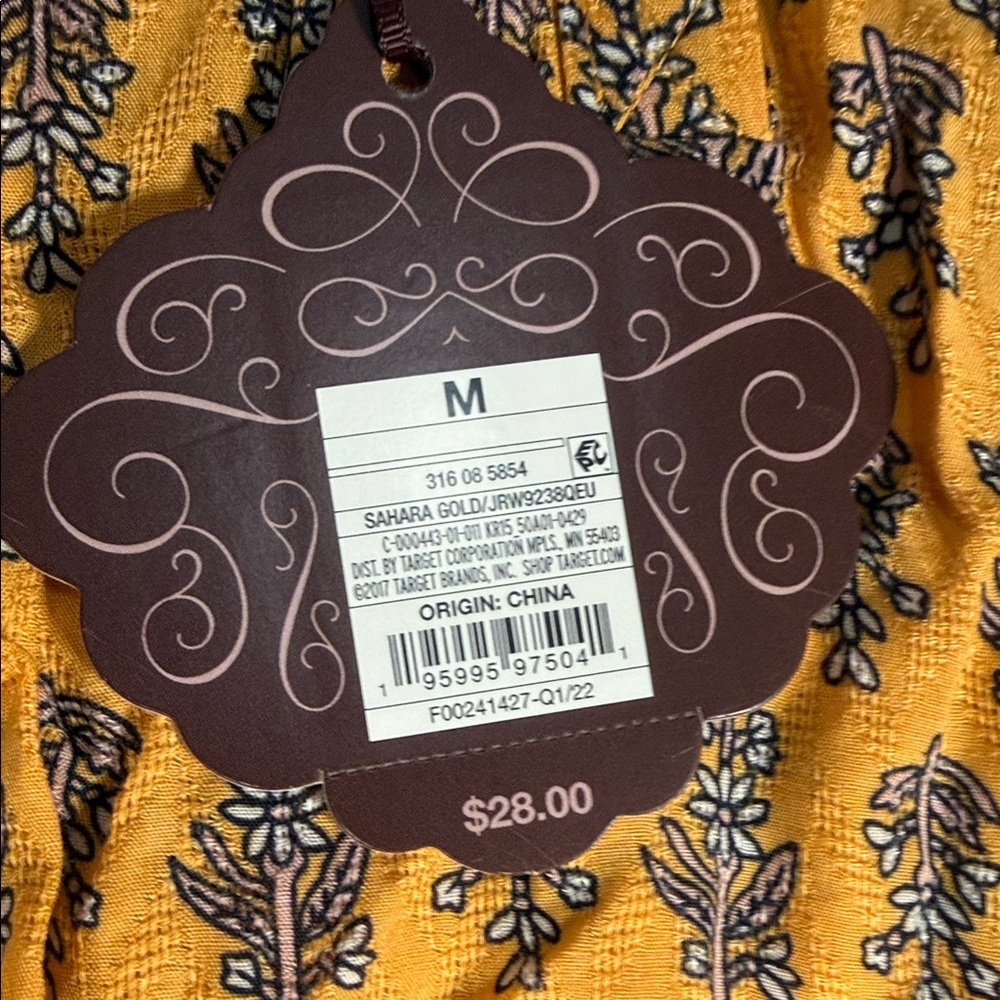 Knox Rose Mustard Yellow Floral Button-Front Top - Picture 4 of 5